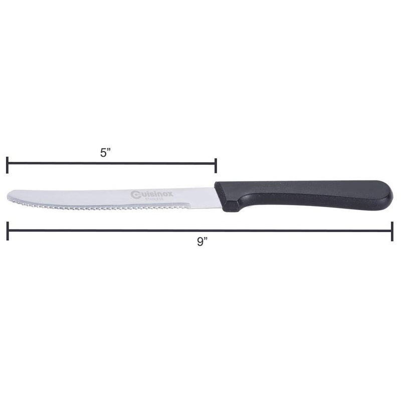 CUISINOX Black Handle Stainless Steel Steak Knives, Set of 12 - Image 2