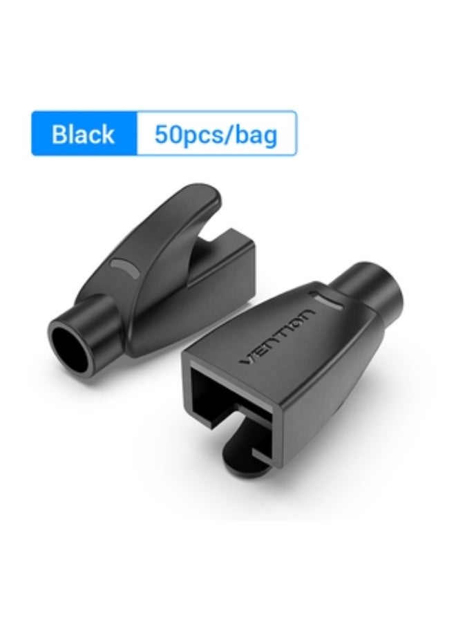 VENTION RJ45 Strain Relief Boots Black PVC Type 50 Pack Model # IODB0-50 - Image 1