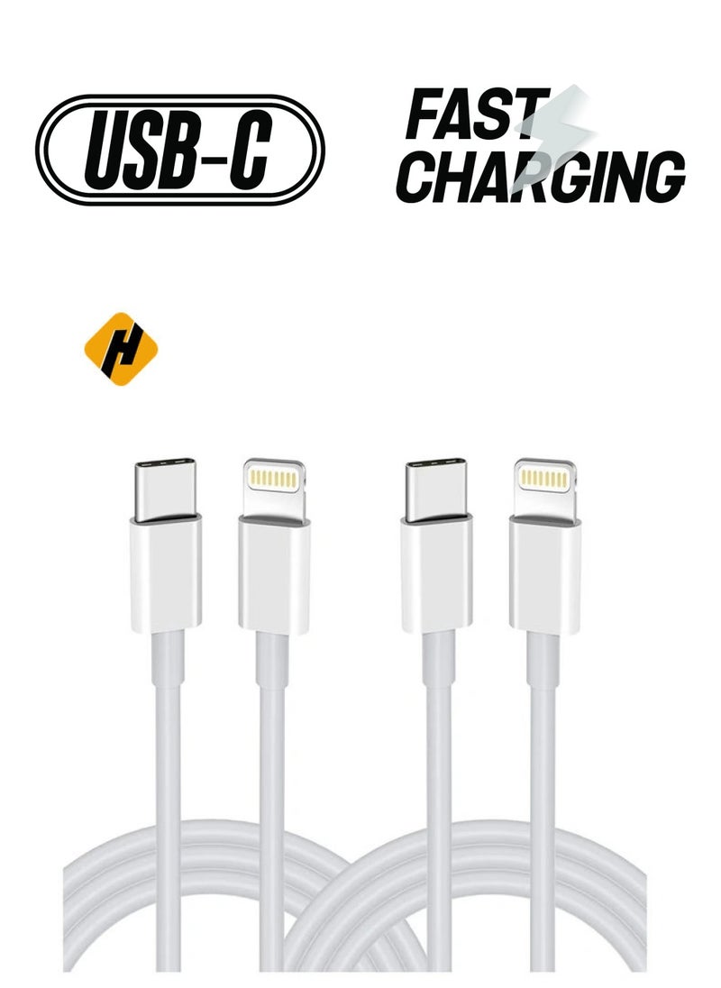 HuHa - USB C to Lightning Cable 2PACK 1M Fast Charger Cable, iPhone Charger Cord Compatible with iPhone 14/13/12/11 Pro Max/XS MAX/XR/XS/X/8/7/Plus - Image 1