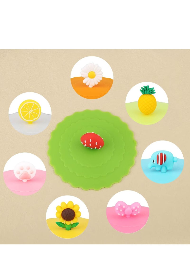 SYOSI - Silicone Cup Lids Mug Cover, 8 Colorful Silicone Cup Lids - Reusable, Anti-Dust, and Perfect for Any Cup or Mug! - Image 1