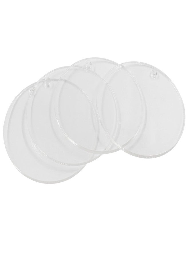 Hitefu 100pcs Acrylic Keychain Blanks for Vinyl, 2 Inch Ornament Blanks with Hole, Clear Round Discs Bulk for DIY Projects, Crafts, Christmas Holiday Present Wrap - Image 3