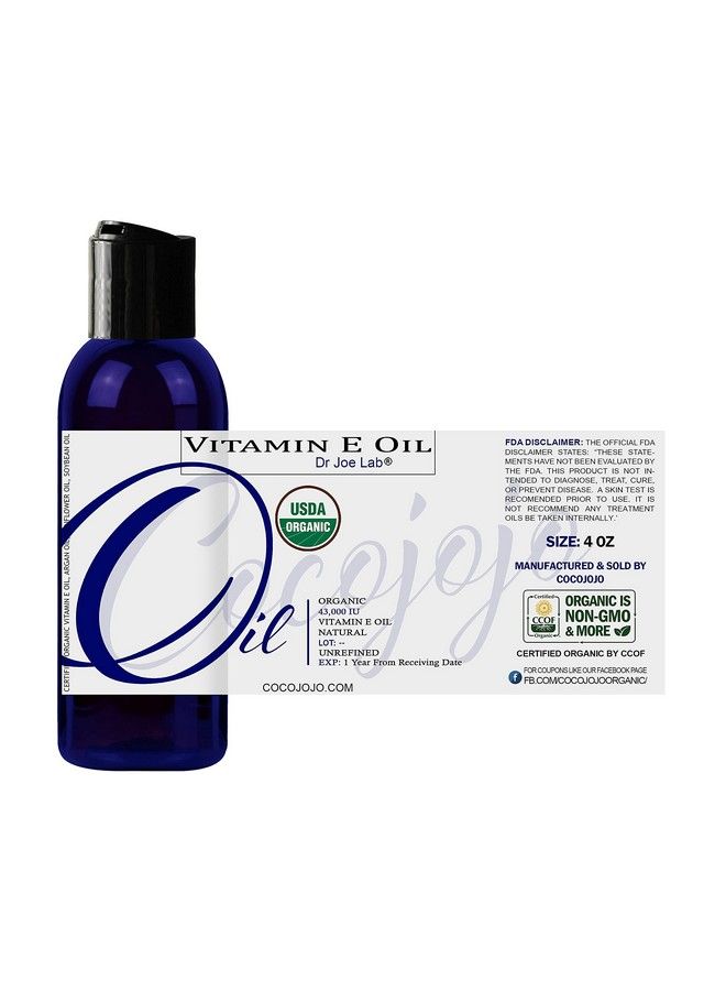 Dr Joe Lab Organic Vitamin E Oil 100% Natural Organic 43000 Iu Nongmo Vegan Crueltyfree Bulk For Face Skin Hair Body Nails Cuticles Locs Deep Hydrating Nourishing Moisturizing (4 Oz) - Image 5