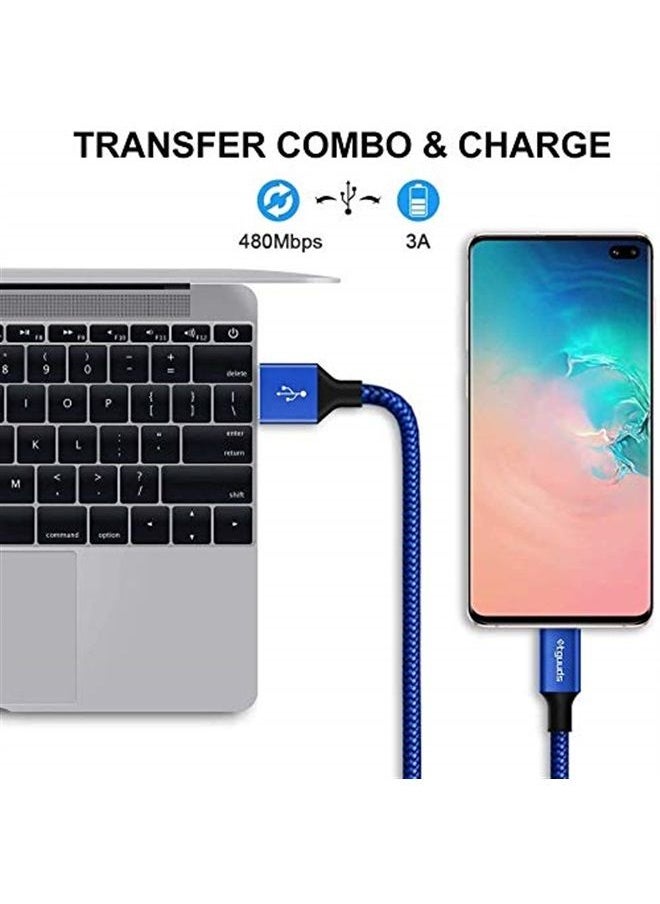 etguuds - [16ft/5m Extra Long USB C Cable, USB-A 2.0 to USB Type C Cable Fast Charging Nylon Braided Charger Cord for USB-C Phone & Tablet, Blue - Image 1