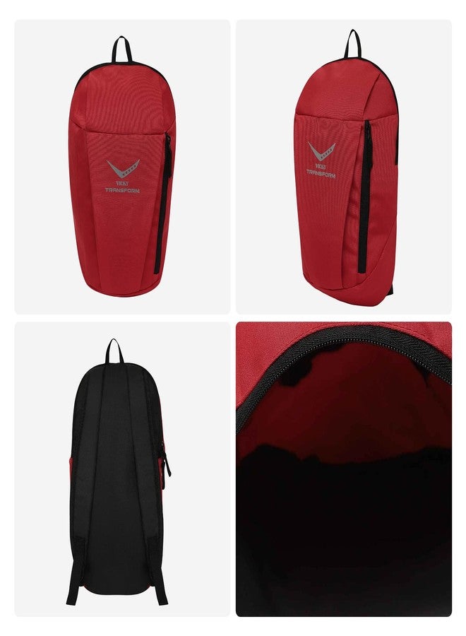 Vicky Transform Backpack 10L Polyester Lightweight Travel 2 Pockets Sports Swimming Outdoor General Purpose Bag Fitness for Men & Women (Red) - Image 3