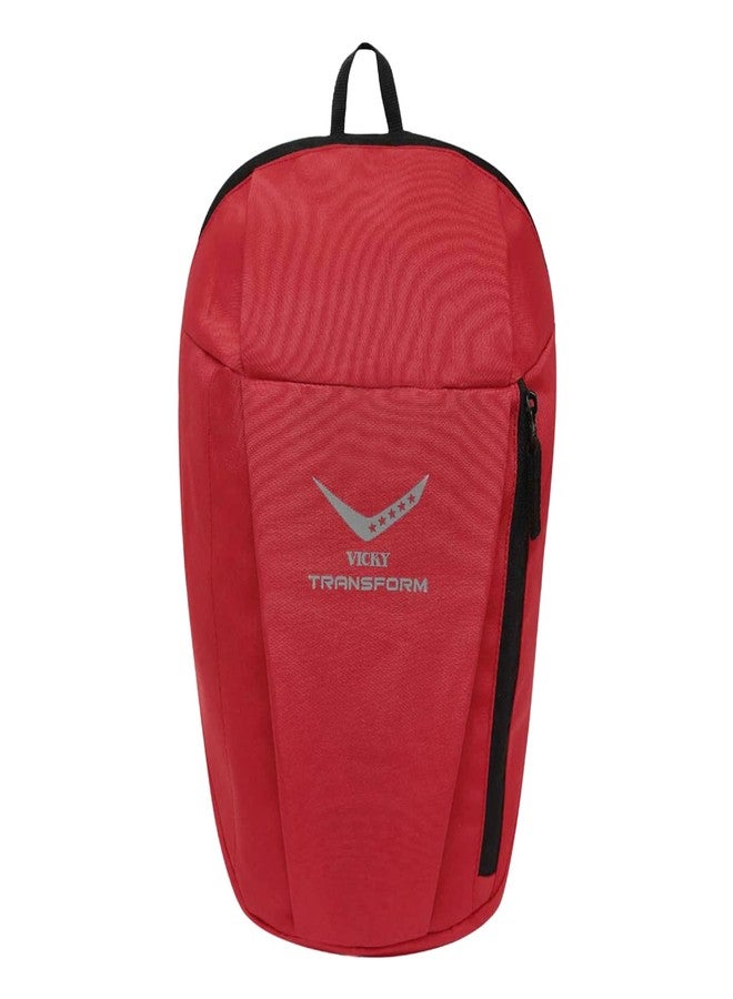 Vicky Transform Backpack 10L Polyester Lightweight Travel 2 Pockets Sports Swimming Outdoor General Purpose Bag Fitness for Men & Women (Red) - Image 1