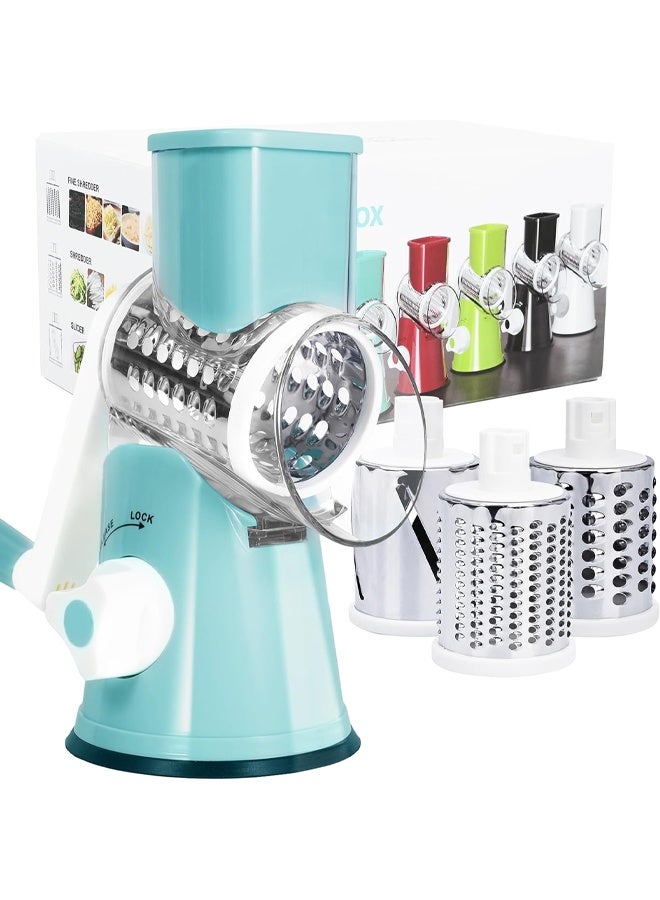 Multifunctional vegetable chopper, slicer and dicer tool, fruit chopper with replaceable blades, slicer set for home kitchen, 3-in-1 drum fruit and vegetable chopper - Image 2