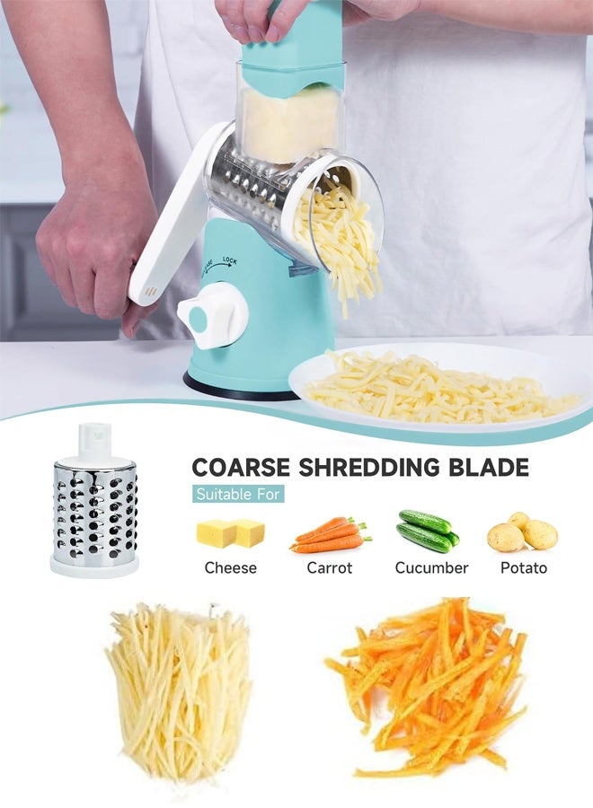 Multifunctional vegetable chopper, slicer and dicer tool, fruit chopper with replaceable blades, slicer set for home kitchen, 3-in-1 drum fruit and vegetable chopper - Image 1
