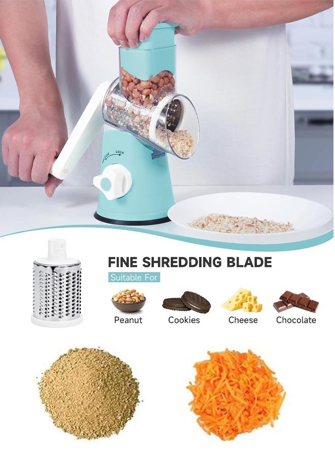 Multifunctional vegetable chopper, slicer and dicer tool, fruit chopper with replaceable blades, slicer set for home kitchen, 3-in-1 drum fruit and vegetable chopper - Image 3