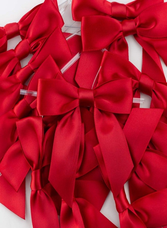 7Rainbows 30pcs Boutique 2.5" Red Satin Ribbon Twist Tie Bows for Tying Up Packages Gift Wrapping - Image 3