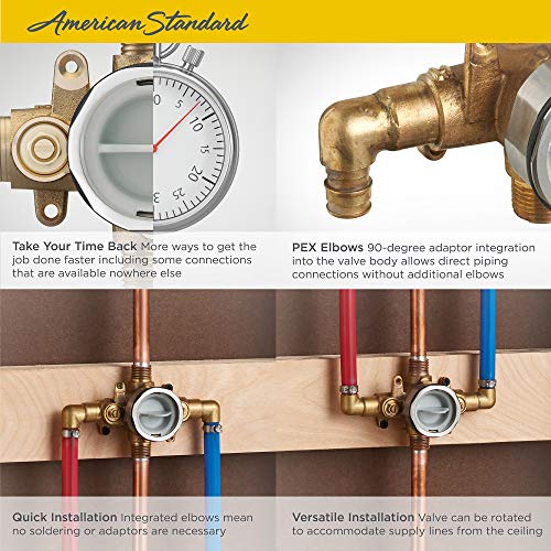 American Standard RU108E Flash Shower Rough-in Valve with PEX Inlet Elbows and Universal Outlets for Cold Expansion System, Unfinished - Image 5