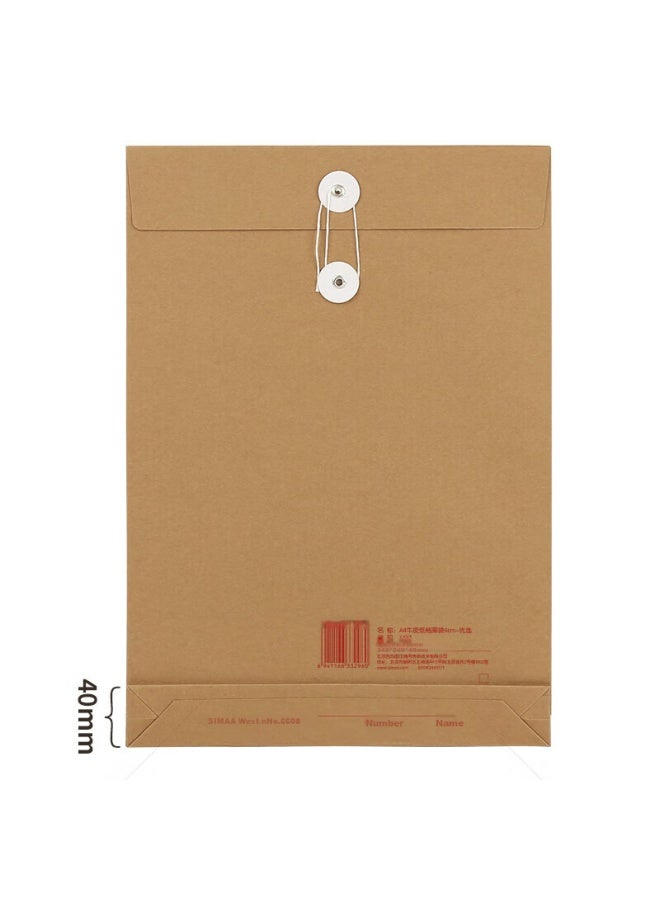 Simaa A4 Cowhide Paper File Bag 50pcs Side Width 4cm 180g Thickened Doent Bag Personnel Tender Contract Data Bag Office Supplies 16817 - Image 3