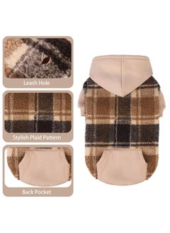 PUPTECK PUPTECK Dog Hoodie Puppy Sweatshirt Warm Dog Sweater Winter Clothes Cold Weather Coats for Small Medium Large Dogs, Brown, M  - Image 5