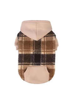 PUPTECK PUPTECK Dog Hoodie Puppy Sweatshirt Warm Dog Sweater Winter Clothes Cold Weather Coats for Small Medium Large Dogs, Brown, M  - Image 1