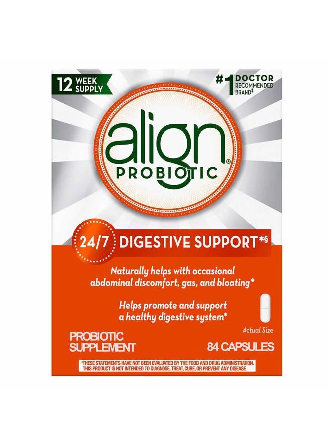 Align Daily Probiotic Supplement Capsules, White, 84 Count - Image 1