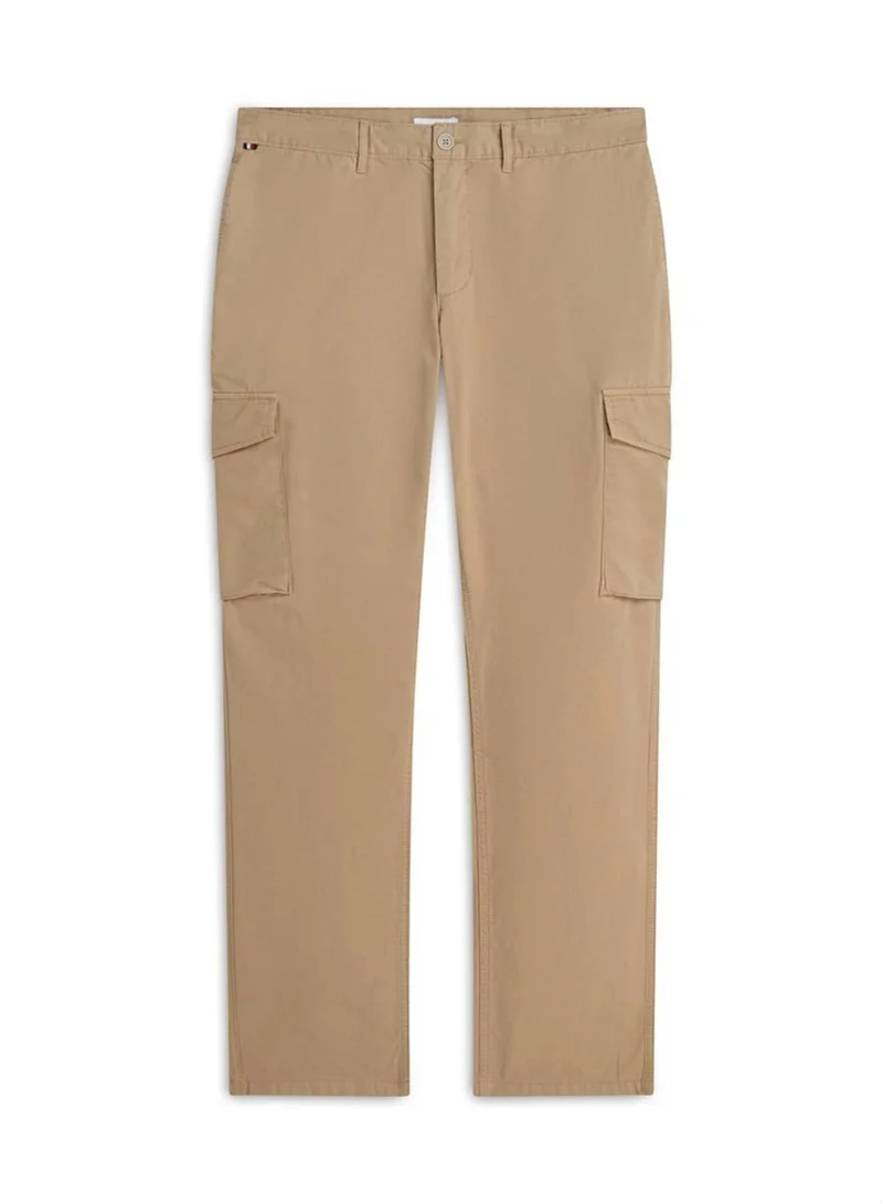 Tommy Hilfiger Sandalwood Denton Straight Leg Twill Cargo Trousers for Men | Best Price UAE