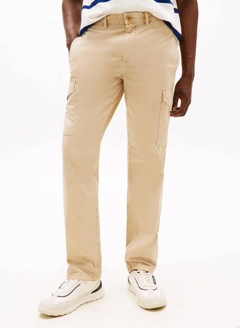 Tommy Hilfiger Sandalwood Denton Straight Leg Twill Cargo Trousers for Men | Best Price UAE
