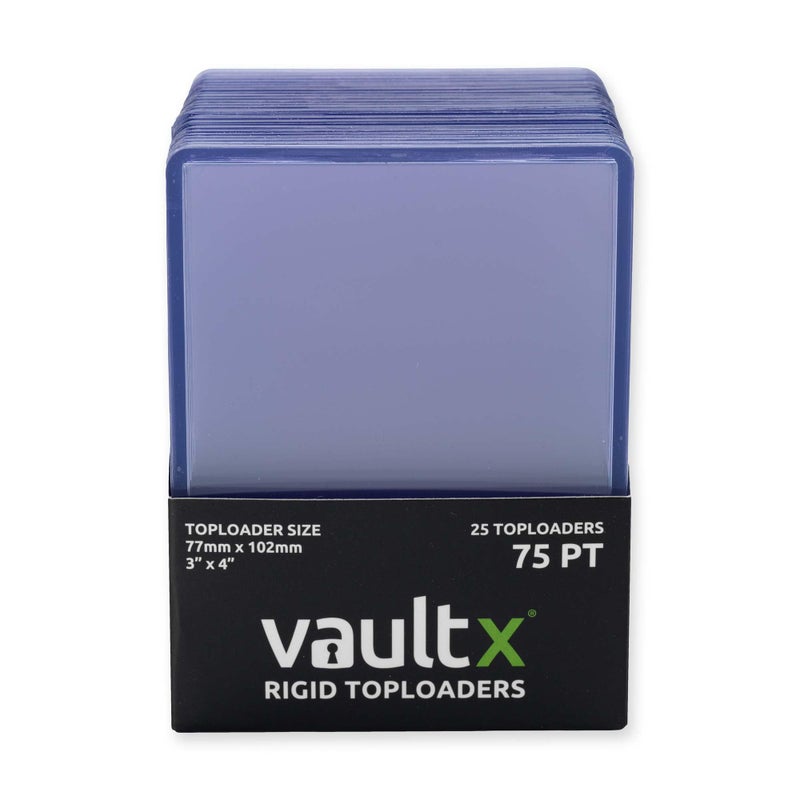Vault X Toploaders 75pt, Trading Cards, Premium Extra Thick, 3" x 4" Seamless Rigid Card Holders, Hard Sleeves, Clear Protection for Collectible Card Games, Sports, TCG (25 Pack) - Image 2