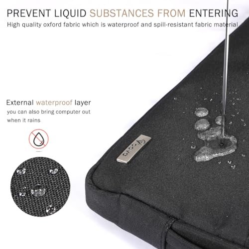 Voova 14 15 Inch Laptop Sleeve Case, Waterproof Computer Bag Cover Compatible with MacBook Air 15 M2/M3/M4 2022-2025, MacBook Pro 15, Hp chromebook 14, 14-15” Dell Lenovo Acer Asus, Black - Image 3