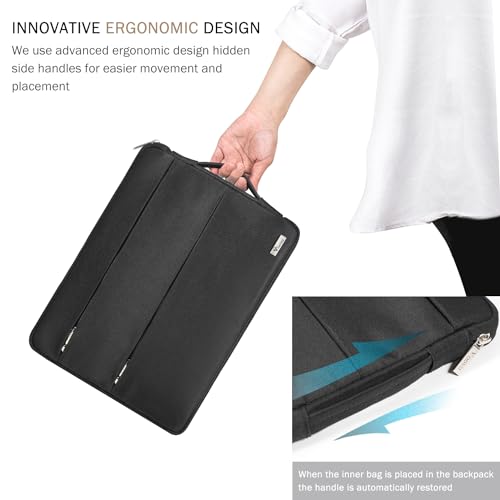 Voova 14 15 Inch Laptop Sleeve Case, Waterproof Computer Bag Cover Compatible with MacBook Air 15 M2/M3/M4 2022-2025, MacBook Pro 15, Hp chromebook 14, 14-15” Dell Lenovo Acer Asus, Black - Image 5