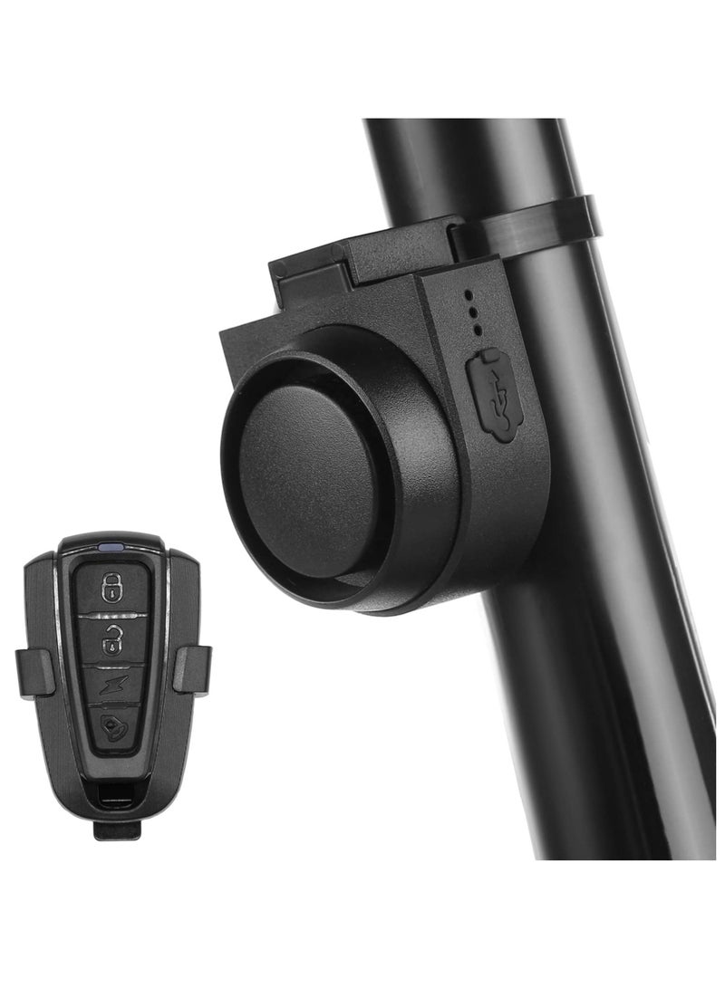 SYOSI Bike Horn, 115dB Loud Bicycle Anti-Theft Horn, IPX5 Bicycle Alarm Bell, with 5 Sound Modes 3 Vibration Sensitivity Adjustment 3 Volume Adjustment, Rechargeable Battery, IPX5 Waterproof - Image 1
