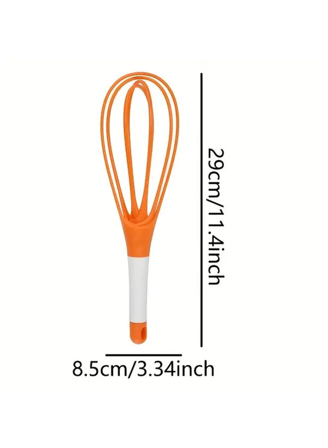 Foldable Portable Handheld Egg Beater Whisk Yellow Compact Easy Clean Camping Picnic - Image 4
