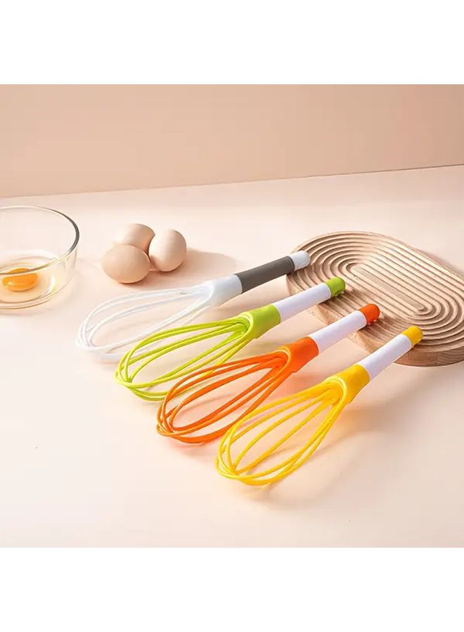 Foldable Portable Handheld Egg Beater Whisk Yellow Compact Easy Clean Camping Picnic - Image 1