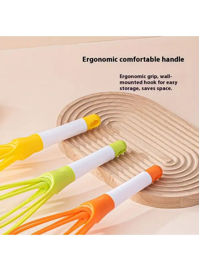 Foldable Portable Handheld Egg Beater Whisk Yellow Compact Easy Clean Camping Picnic - Image 3