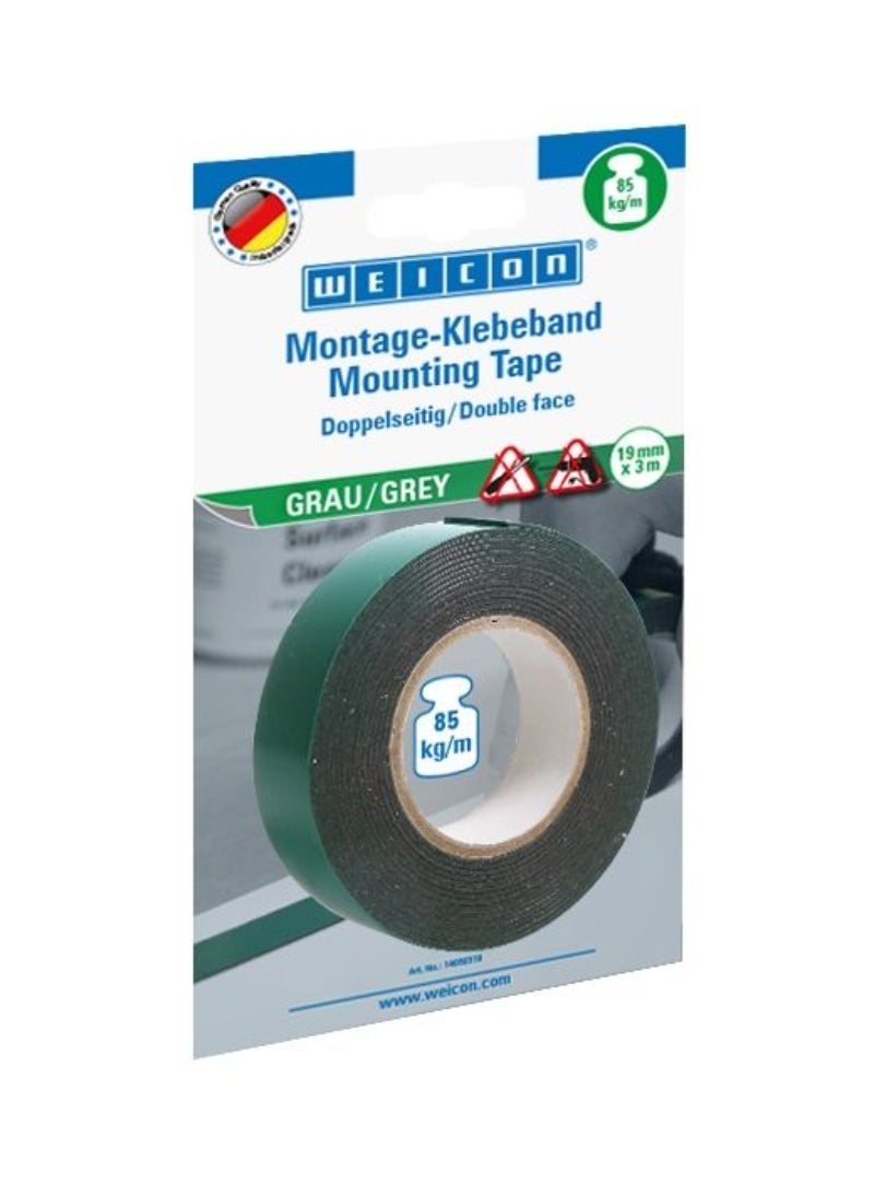 WEICON Mounting Tape (Indoor/Outdoor) 19mm x 3mtrs Grey 14050319
