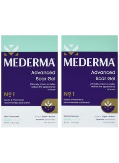 ميديرما جل Mederma Advanced Scar Gel 1x Daily يقلل من ظهور الندبات القديمة الجديدة العلامة التجارية الأولى الموصى بها من قبل الأطباء والصيادلة للندبات 1.76 أونصة، شفاف، 100 جرام (2 × 50 جرام)  - Image 1