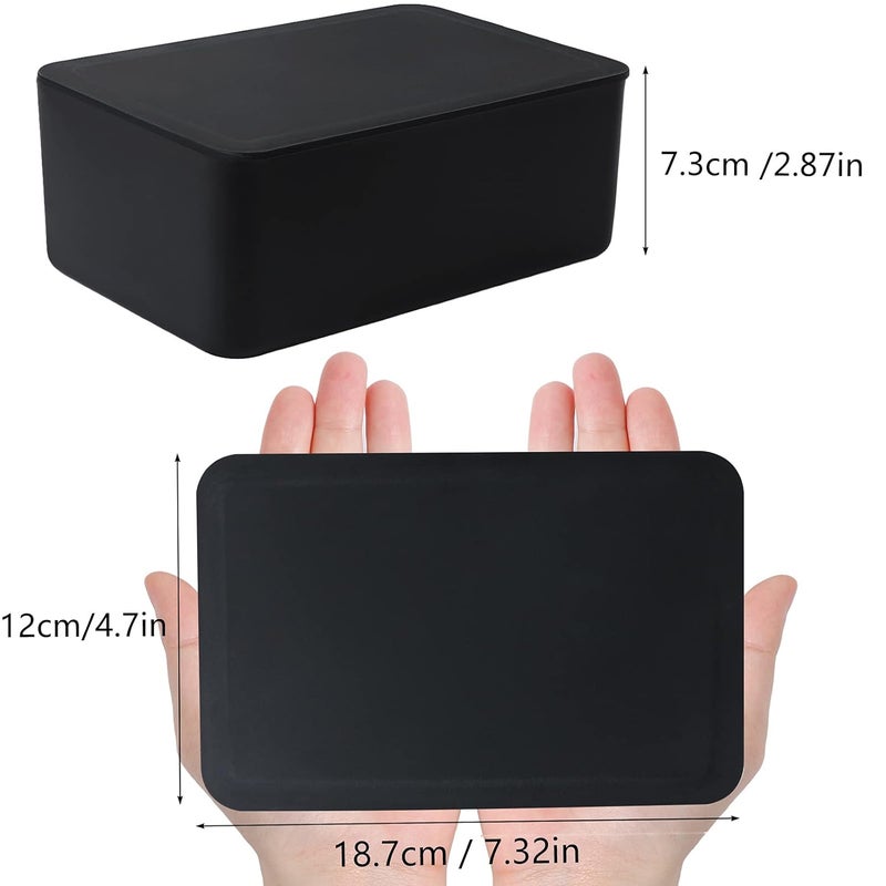 MIKIMIQI Wet Wipes Storage Box 2 Pack Wipes Dispenser Holder Tissue Storage Boxes Case with Lid Diaper Wipes Dispenser Box Dustproof Napkin Container with Sealing Design White Black - Image 2
