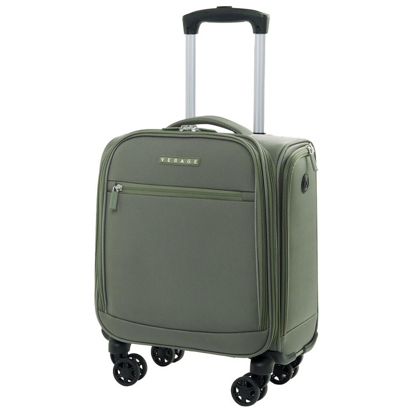 Verage Underseat Carry On Luggage with Wheels,14.5-Inch Spinner Small Suitcase, Softside Lightweight Travel Bag for Men and Women, Airplane Carry On Bag, Sage Green - Image 1
