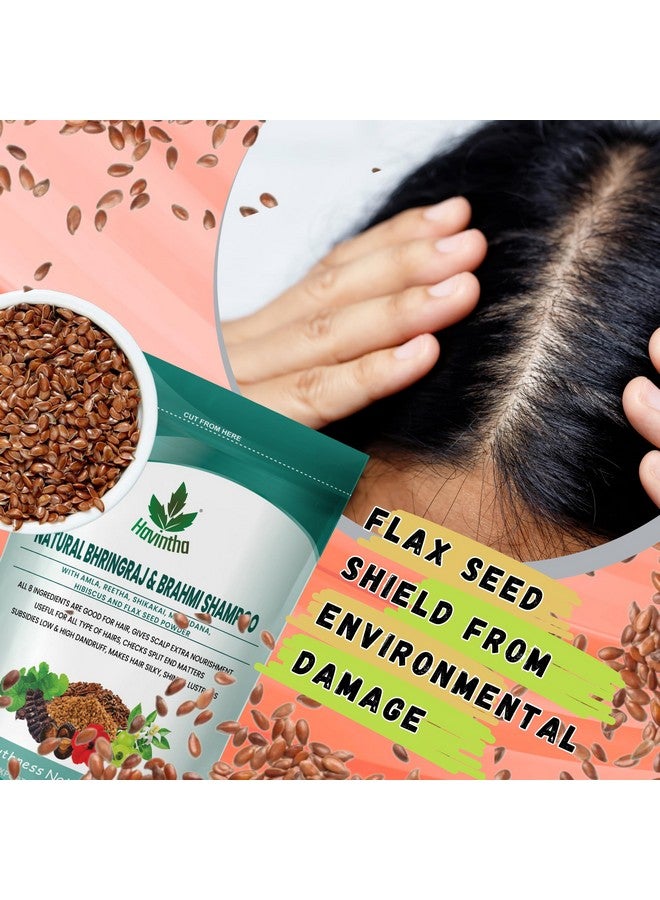 Havintha Natural Shampoo for Hair with Amla Reetha Shikakai Methidana Hibiscus Bhringraj Brahmi and Flax Seed Powder (227g (PACK OF 4)) - Image 5