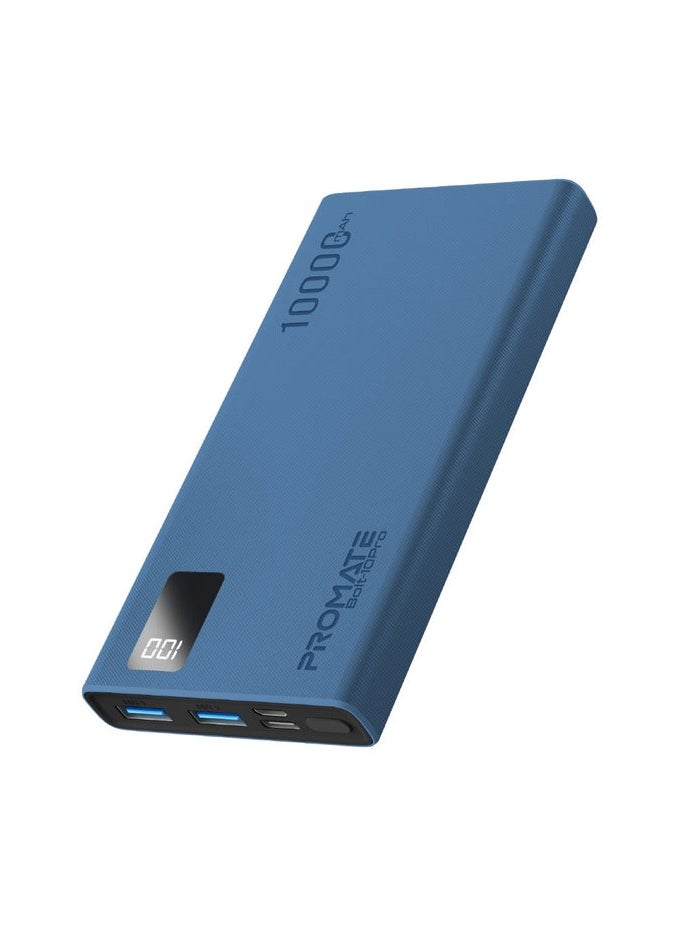 Promats Promate Bolt-10Pro 10000mAh Compact Smart Charging Power Bank with Dual USB-A & USB-C Output  - Image 1