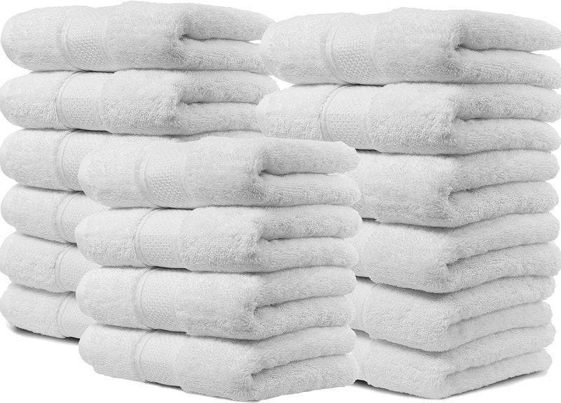 Maura MAURA Get A Great Deal On White Hand Towels in Bulk with Our Package of 16 Piece 16x30 Luxurious Turkish Guest Towels Perfect for Hotels Spas Salons and DIY Projects  - Image 1