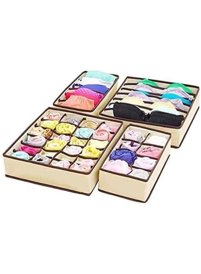 Tank Foldable Underwear Drawer Organizer For Bra/Sock/Baby Clothes/Belts (4 Pieces) - Image 2