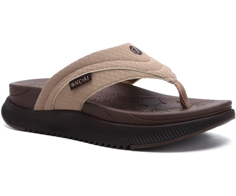 ONCAI Orthopedic Flip Flops Women with Arch Support Ladies Orthotic Recovery Sandals 2025 Comfortable Plantar Fasciitis Slip On Walking Sandal for Womans Indoor Casual Summer Brown Size 10 - Image 1