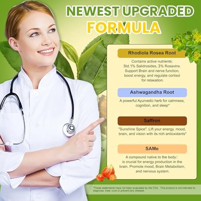 Totaria 16-in-1 Liposomal Rhodiola Rosea Supplement Tincture 1000mg, Ultra Strength Rhodiola 10:1 Root Extract w/Ashwagandha, Rhodiola Liquid Drops for Natural Relaxation, Mood, Energy, Alcohol-Free - Image 5