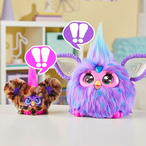 Furby Furblets Chee-Chee Mini Friend, Electronic Plush Toys for Girls & Boys, Cheetah Print, Speaks Furbish & Plays Music, Series 5, Back to School Gifts, Ages 6+ - Image 4