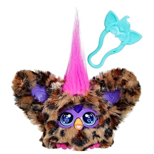 Furby Furblets Chee-Chee Mini Friend, Electronic Plush Toys for Girls & Boys, Cheetah Print, Speaks Furbish & Plays Music, Series 5, Back to School Gifts, Ages 6+ - Image 1