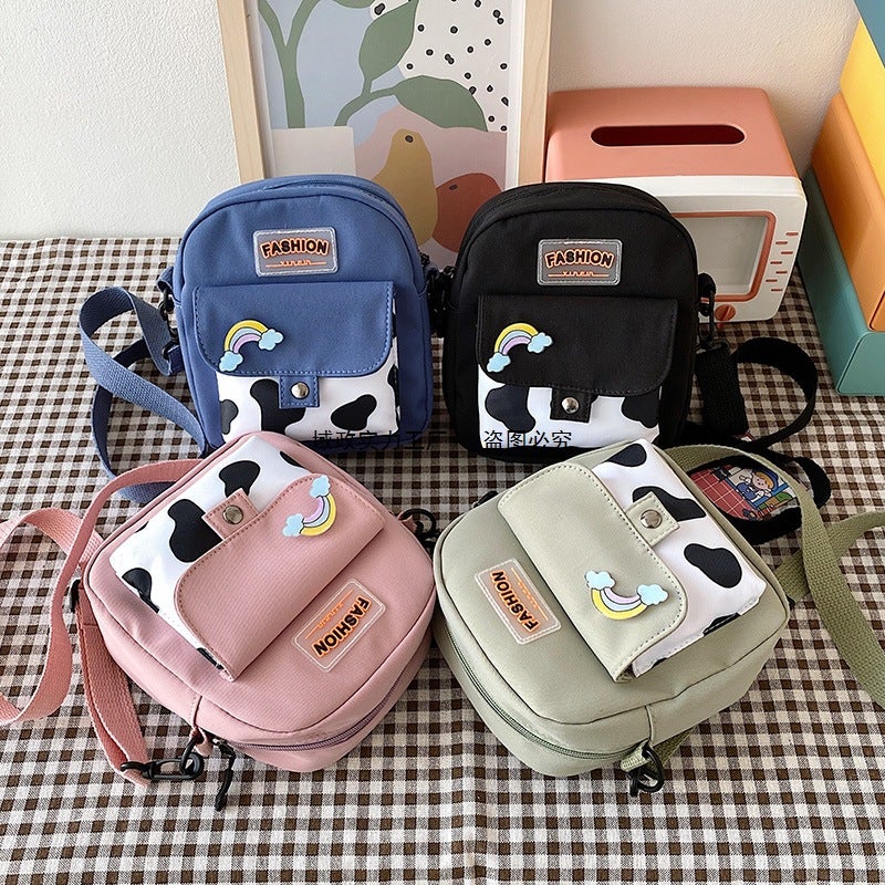 Nylon Cute Small Bag For Women 2025 Cow New Mobile Phone Bag Japanese Style Small Square Bag K-Style Shoulder Bag Crossbody Bag - Image 3