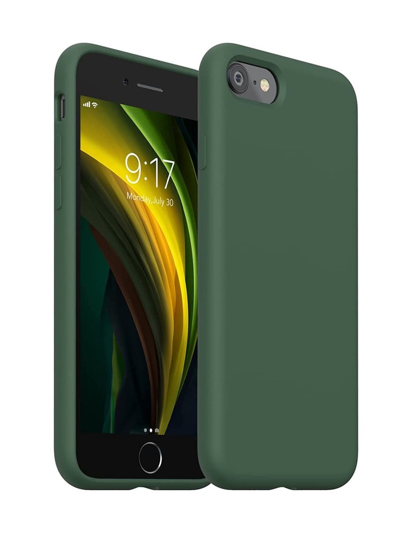 DUSALA iPhone SE Case 2022/2020, iPhone 8 Case, iPhone 7 Case, Liquid Silicone Phone Case for iPhone SE 8 7 4.7 Inch, Colorful Silky-Soft Protective Cover (Green) - Image 1