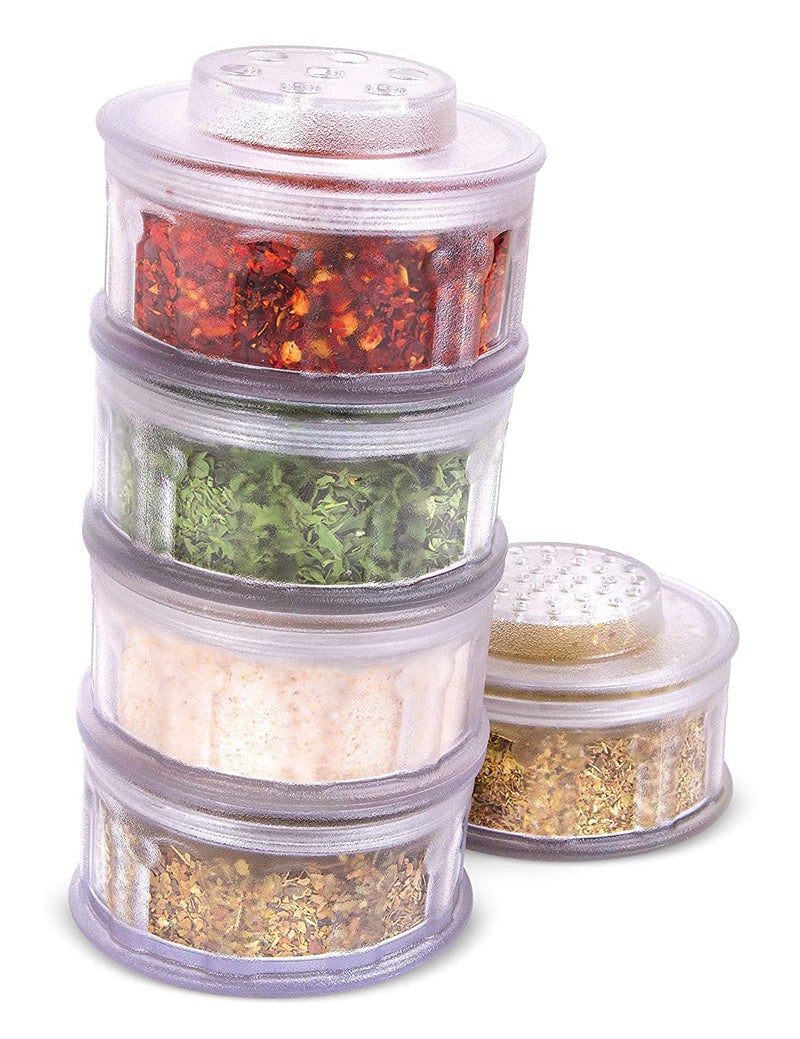 Marrone Spice Tower Masala Box 6PcsSet Spice Jar Pepper Shaker Box Spice Tower Herb Spice Tools Transparent Seasoning Cans Kitchen Rack Condiment Bottles - Image 2