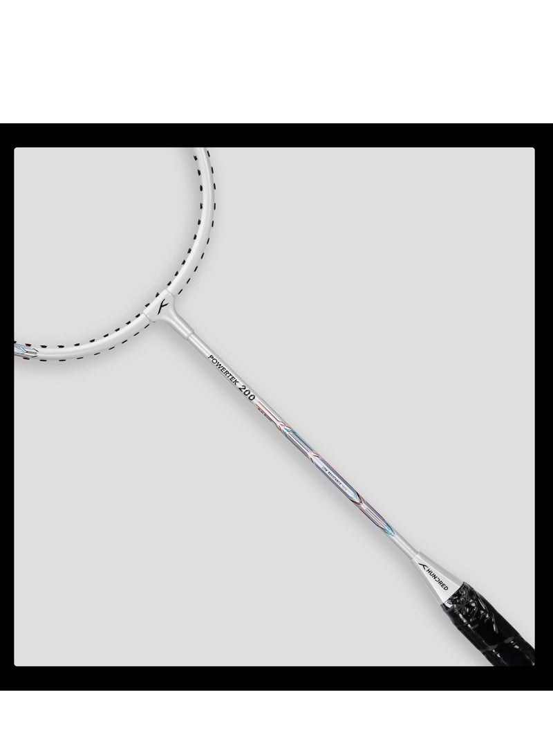 HUNDRED Powertek 200 PRO Strung Aluminium Badminton Racquet with Head Cover | Standard Size | Grip: G5 | 92g | For Intermediate Players | Max String Tension: 18–20 lbs - Image 5