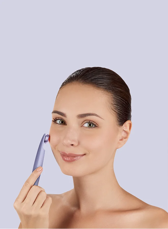 GESKE Skin Firming Wand | 7-in-1| LED Light Therapy Face Care Wand with Facial Massager | Red Light Wand for Face, Neck and Eye Skincare Rejuvenation | Firming and Lifting- Purple