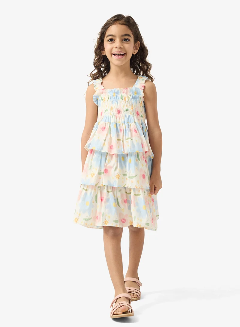 Pinata  Floral Smocked Tier Dress for Women | Best Price UAE