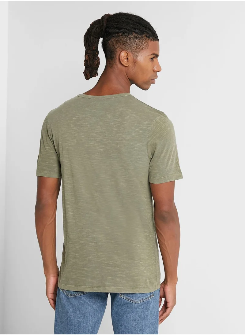 JACK & JONES Essential Split Neck T-Shirt