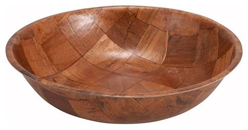 Winco Winco WWB10 Wooden Woven Salad Bowl 10Inch Brown 