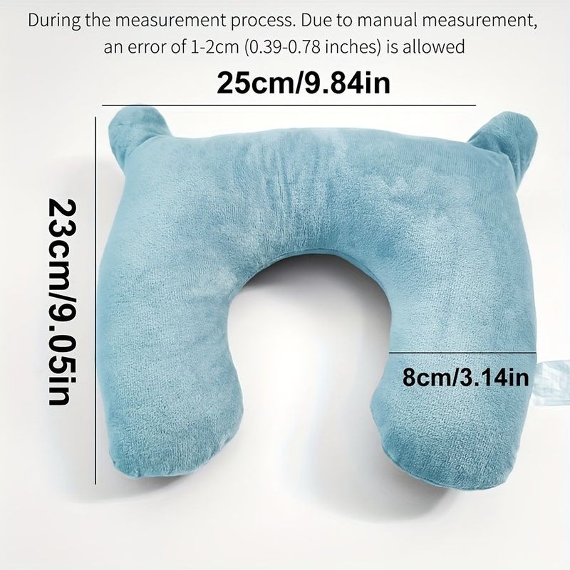 Blue Portable Travel Pillow for Kids Stroller Car Seat Airplane - Image 3