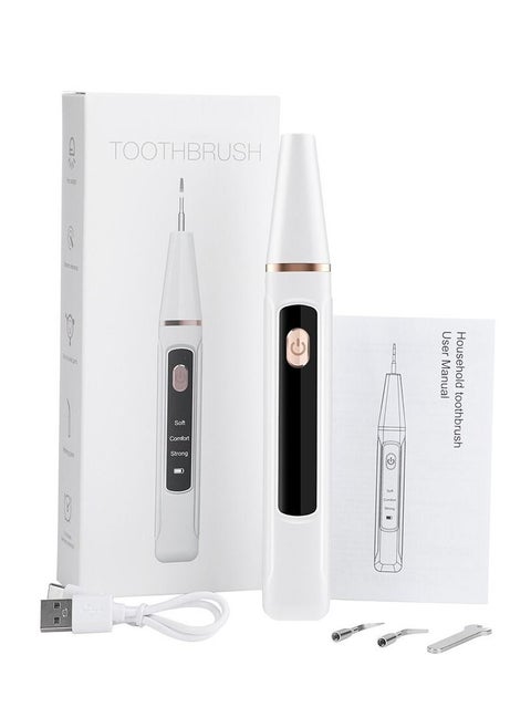 Ultrasonic Scaler Calculus Remover Teeth Whitening Tool for Home and Travel, 3 Modes Adjustable, White