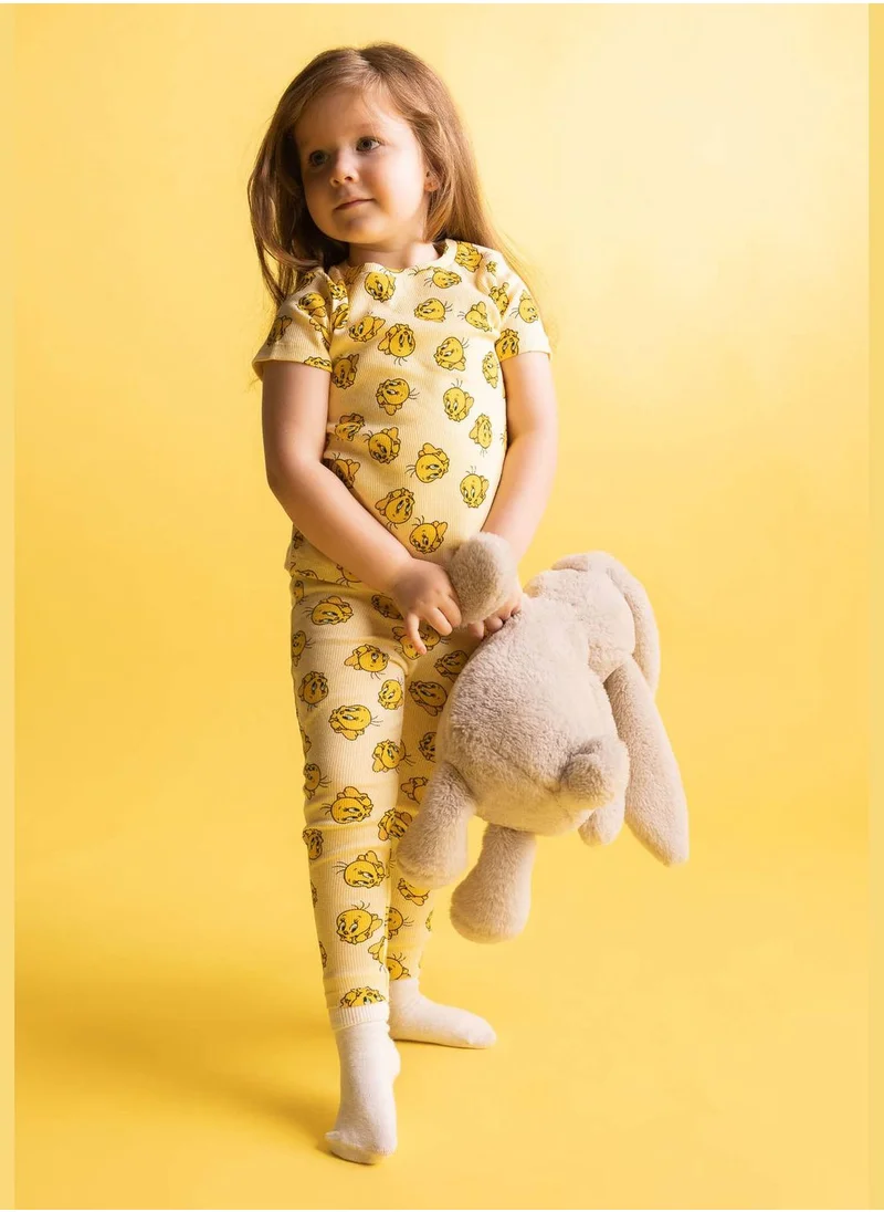 ديفاكتو 2 Pack BabyGirl Looney Tunes Licenced Bike Neck Short Sleeve Pyjamas